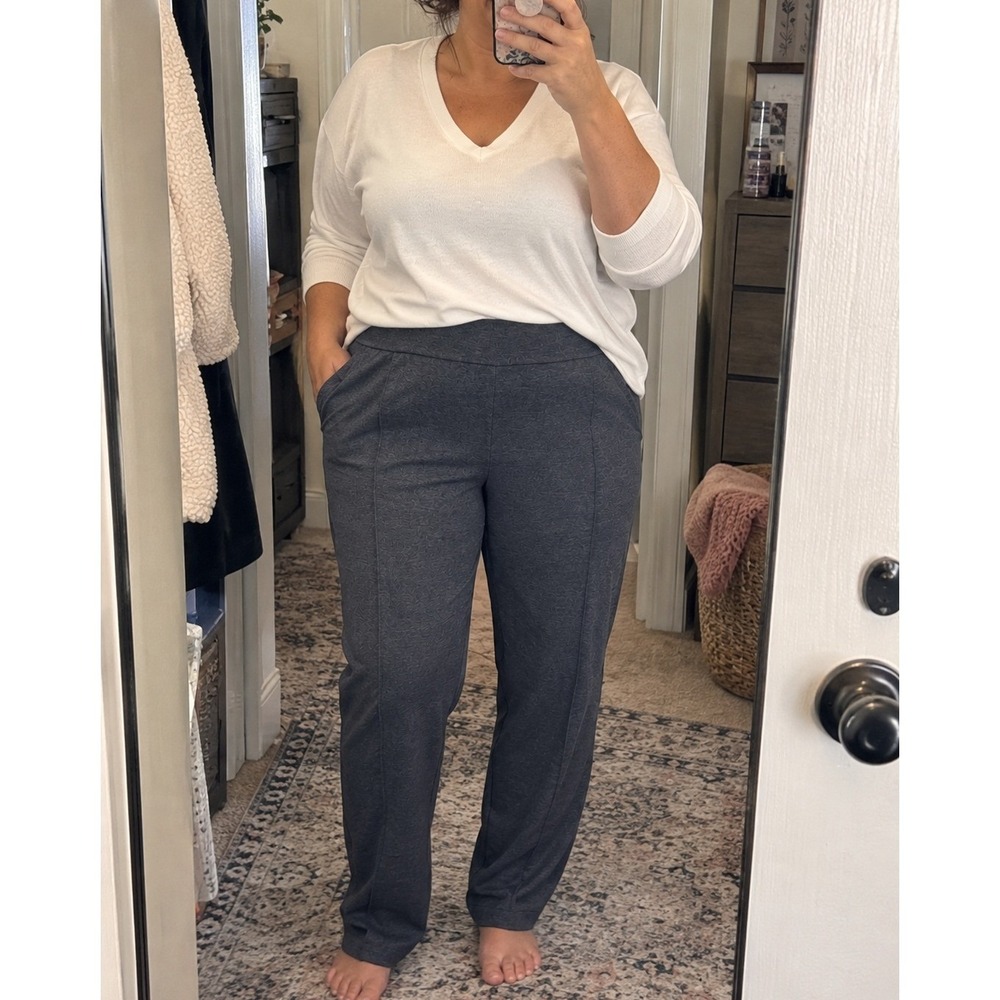 J Jill Pure Jill Affinity French Terry Pants 2X Gray Slim Leg Pull On Pima